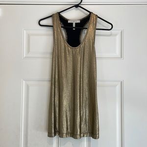 BCBG Max Azria Runway Gold Racerback Top, Size XS